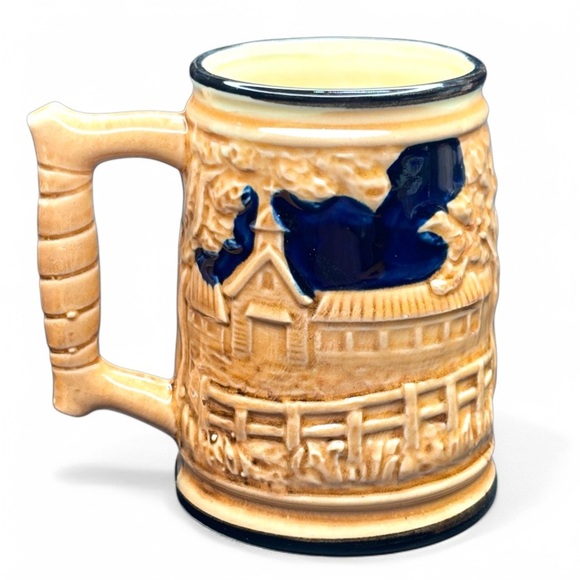 VINTAGE PATMAR CERAMIC MUG WITH HORSE & BARN MADE IN JAPAN horseshoe farmhouse - Picture 3 of 3
